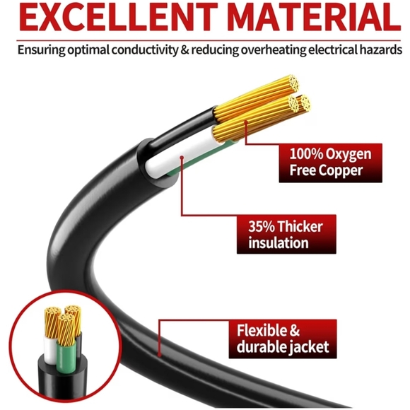 25FT Outdoor Extension Cord - Black - Picture 3 of 7